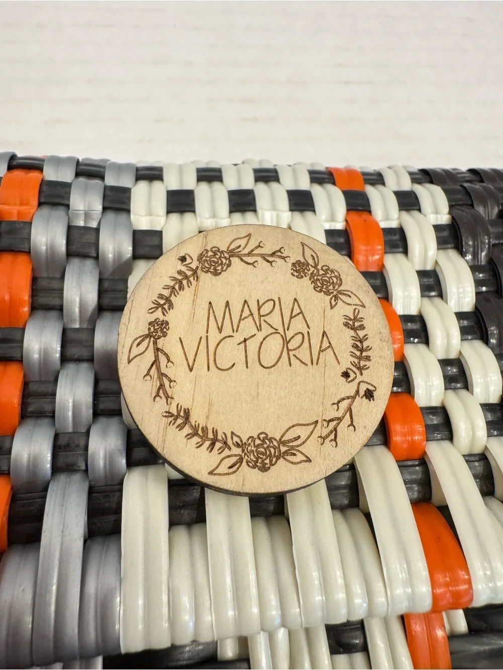 MARIA VICTORIA Handcrafted Artisan Made PVC Wristlet Clutch Bag Made in Mexico